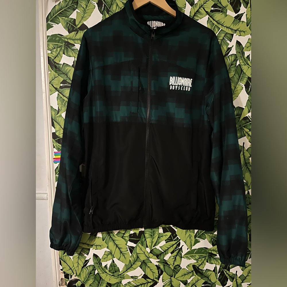 Billionaire Boys Club Checkered Green and Black Windbreaker